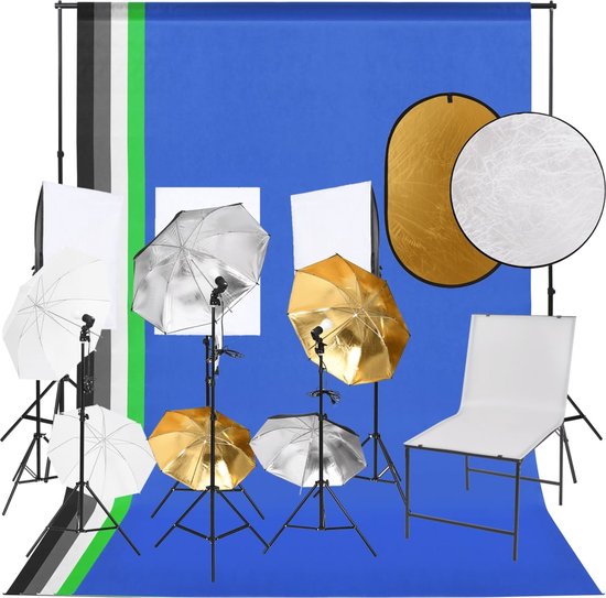 VEVOR Softbox-Set, 400 x 400 mm, Profi Fotostudio Set mit 45 W LED-Birnen, 3000–6500 K einstellbare Farbtemperatur, Stativständer, Studioleuchten für Fotografie, Videoaufnahmen, Live-Streaming