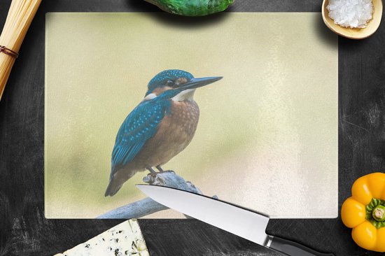 Planche à découper en Verres - 39x28 - Martin-pêcheur - Branche - Vogel - Planches à découper en Glas