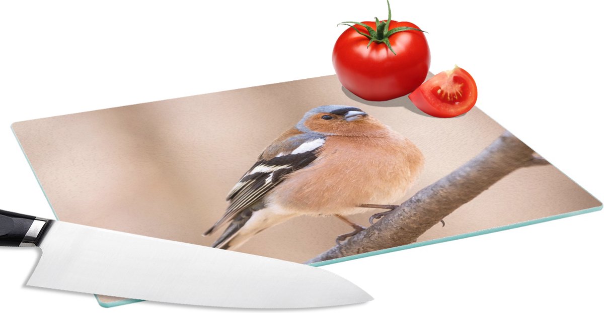 Glazen Snijplank - 28x20 - Vogel - Dieren - Vink - Snijplanken Glas