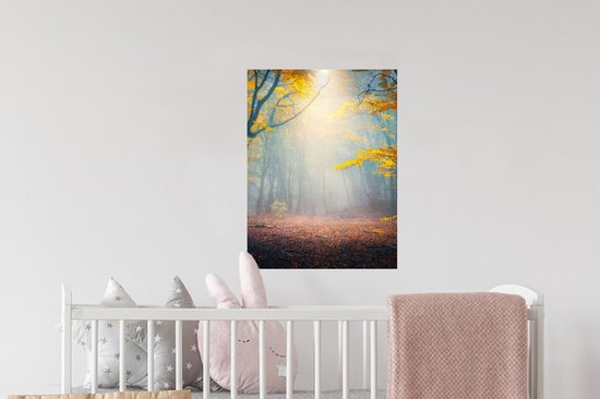 Stickers Stickers muraux - Forêt - Brouillard - Automne - 30x40 cm - Film adhésif