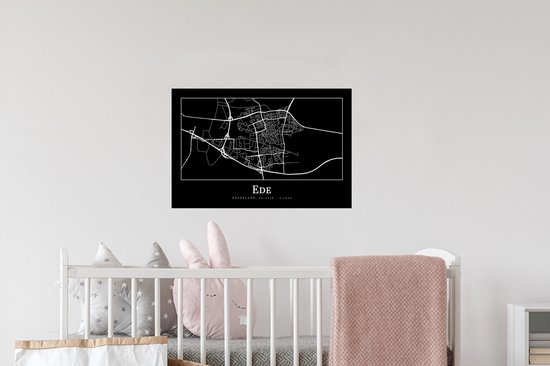 Stickers muraux - Ede - Plan de la ville - Carte - Plan d'étage - 60x40 cm - Feuille adhésive
