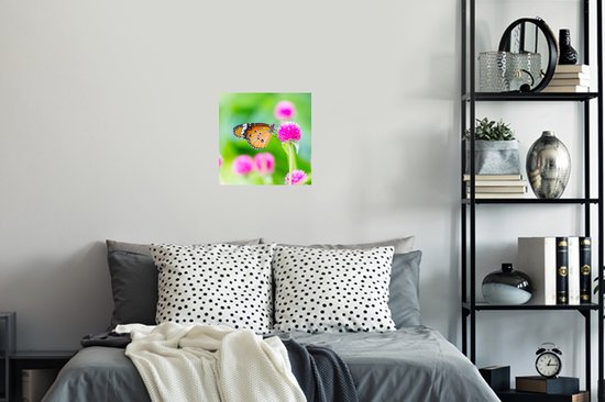 Muurstickers - Sticker Folie - Landelijk - Vlinder - Distel - Bloem - 30x30 cm - Plakfolie - Muurstickers Kinderkamer - Zelfklevend Behang - Zelfklevend behangpapier - Stickerfolie