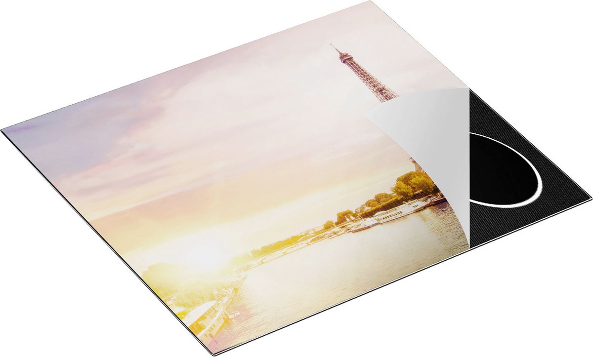 Chefcare Inductie Beschermer Eiffeltoren in Parijs aan het Water - 60x50 cm - Afdekplaat Inductie - Kookplaat Beschermer - Inductie Mat