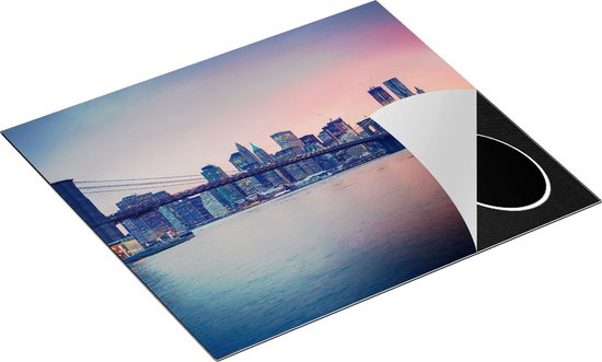 Chefcare Inductie Beschermer New York Brooklyn Brug bij Zonsondergang - 60x52 cm - Afdekplaat Inductie - Kookplaat Beschermer - Inductie Mat