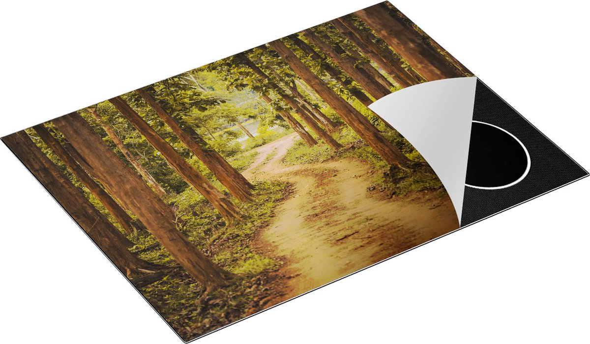 Chefcare Inductie Beschermer Pad in het Bos met Bomen - 70x52 cm - Afdekplaat Inductie - Kookplaat Beschermer - Inductie Mat
