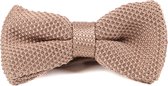 Suitable - Knitted Strik Taupe - One Size - - Heren - Gala Vlinderstrik / Vlinderdas