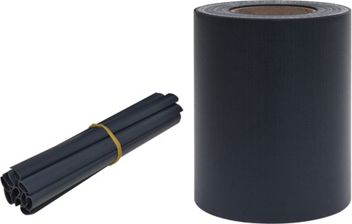 Bol.com vidaXL - Tuinscherm - 35x0,19 - m - PVC - mat - donkergrijs aanbieding