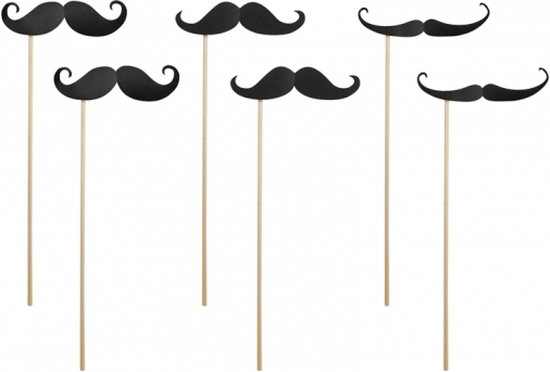 Foto: Foto prop set snorren 6x stuks bruiloft huwelijk photobooth props