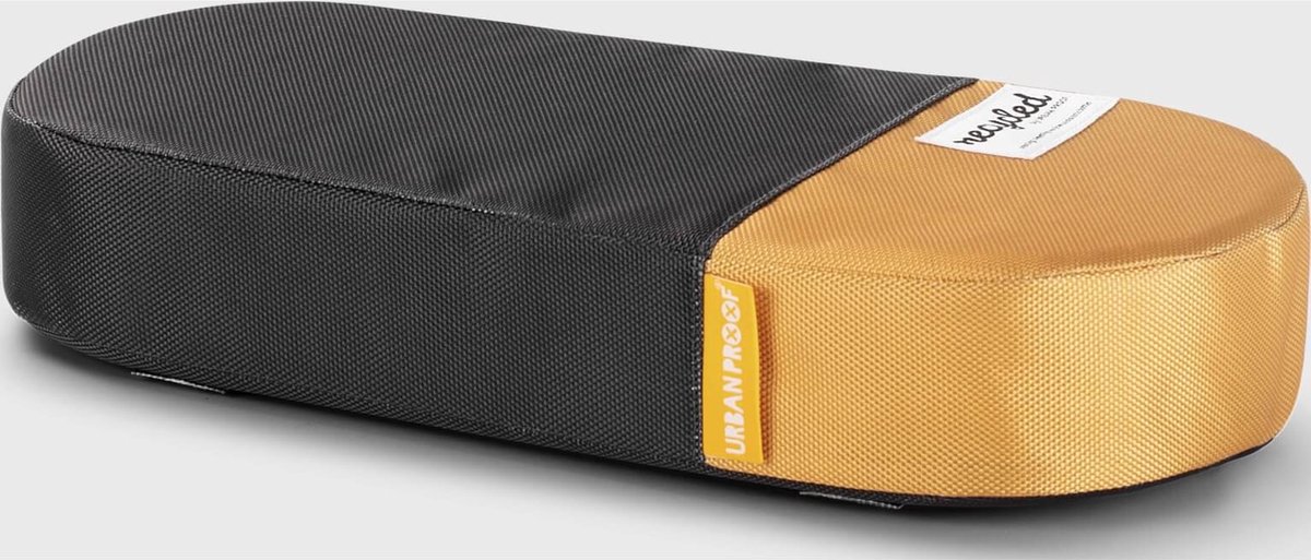 Gerecylede bagagedragerkussen Urban Proof 37,5 x 17 x 7 cm - grijs/geel