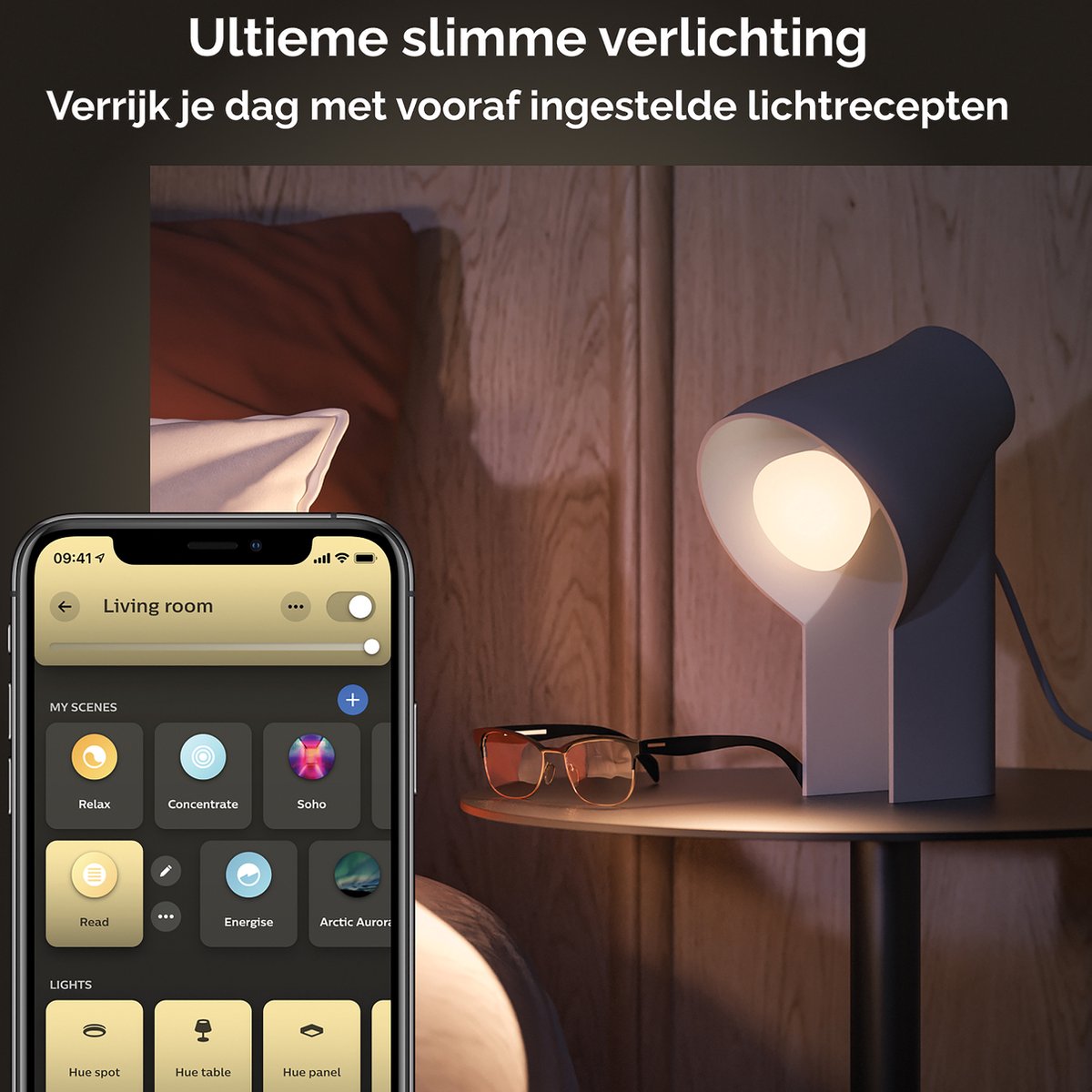 Philips Hue starterkit - warm tot koelwit licht - 2 lampen - E27 - 1100lm - 1 dimmer switch thumbnail 4