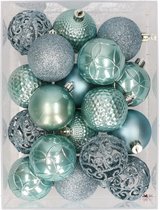 Oraal Albany Bangladesh 37x stuks kunststof kerstballen spa blauw 6 cm - Kerstversiering | bol.com