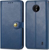 Mobigear Telefoonhoesje geschikt voor Nokia G50 Hoesje | Mobigear Snap Button Bookcase Portemonnee | Pasjeshouder voor 3 Pasjes | Telefoonhoesje voor Pinpas / OV Kaart / Rijbewijs - Blauw