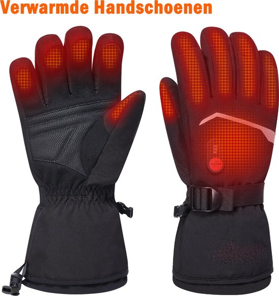 Elektrisch verwarmde handschoenen - Batterijverwarmd - Oplaadbaar - Motorhandschoenen - Geitenleer - 3 Shift Temperatuurregeling - Waterdicht -...