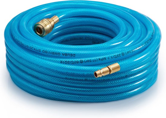 Deuba Persluchtslang 15m 15bar – Snelkoppeling 1/4-Aansluiting - Pvc