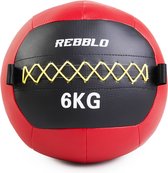 Rebblo Wall Ball - 6 Kg Gewichtsbal - Crossfit Medicijnbal - Fitness Gewicht - Kunstleer - ⌀ 32 cm