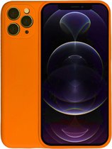 Coque iPhone 12 Pro Max Oranje Coque en Siliconen avec Protection Extra pour appareil photo - Oranje - Convient pour iPhone 12 Pro Max - Smartphonica