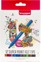 Ensemble de feutres Bruynzeel Super Point | 12 couleurs