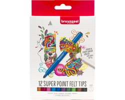 Bruynzeel Super Point viltstiftenset | 12 kleuren