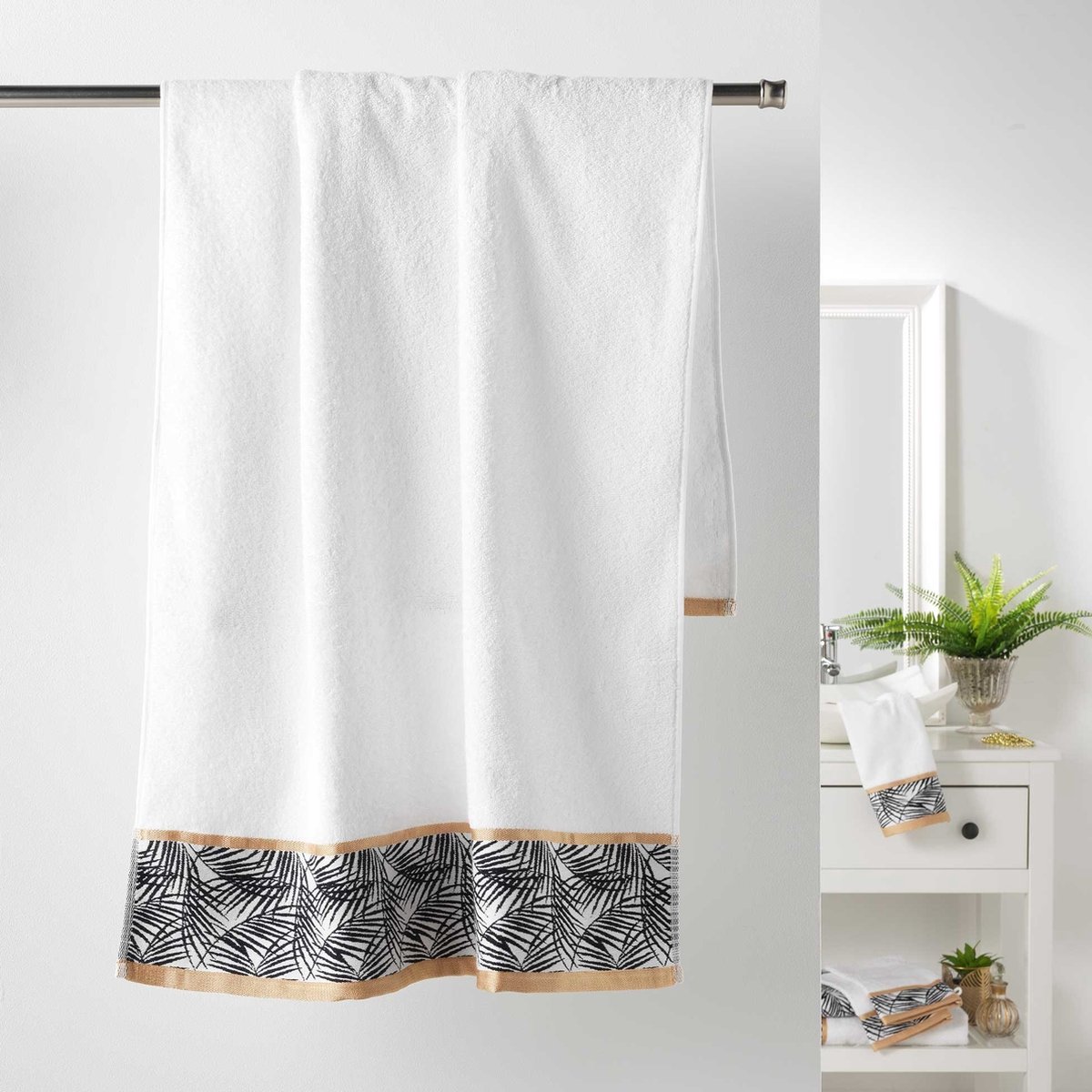Livetti® Douchedoek Badhanddoek Handdoek 70x130cm groet - Wit
