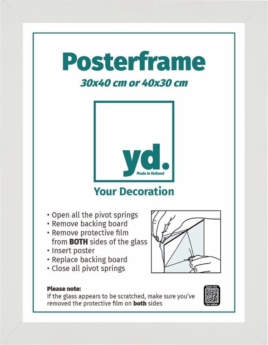 yd. Your Decoration - Posterlijst 30x40 cm - MDF - Zilver Mat - Parma