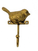 Haakje Vogel goudkleur 8,5x4x12cm