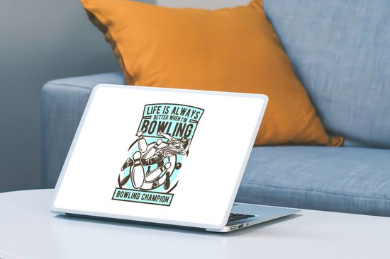 Sticker pour ordinateur portable - 13,3 pouces - Bowling - Sport- Vintage