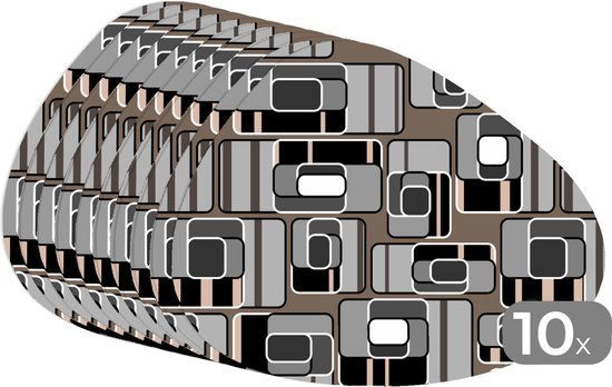 Set de table bio - Napperons de table bio - Sets de table - Motifs - Abstrait - Skyline - 10 pièces