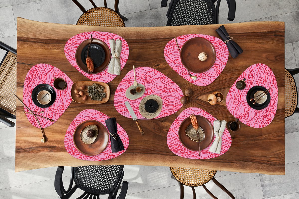 Placemat organisch - Placemats organic - Onderleggers - Valentijn - Design - Liefde - 10 stuks