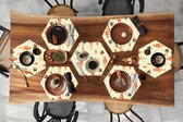 Napperons hexagon - Sets de table - Set de table hexagone - Motifs - Champignon - Oranje - 10 pièces
