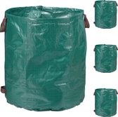 Lot de 4 sacs à déchets de jardin Relaxdays - sac de jardin vert 260 l - sac à mauvaises herbes pliable autoportant