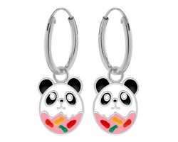 foto van Zilveren kinderoorringen - pandadonut - hypoallergeen - nikkelvrij