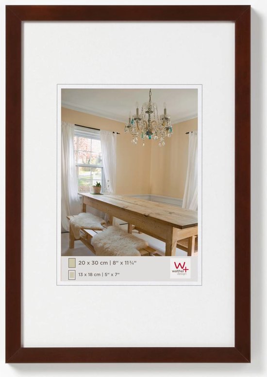 Fiorito Houten Fotolijst Art Glas, 50x70 cm, Walnoot