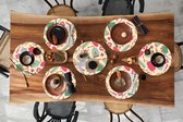 Sets de table ronds - Dessous de verre - Napperons de table ronds - Cuisine - Thee - Motifs - 8 pièces