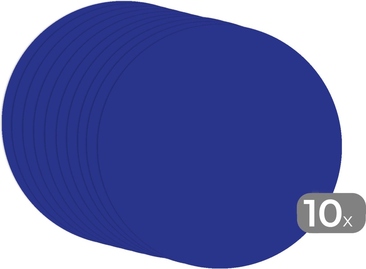 Ronde placemats - Onderlegger - Placemats rond - Blauw - Palet - Interieur - 10 stuks