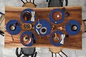 Sets de table ronds - Dessous de verre - Napperons de table ronds - Peinture - Motifs - Abstrait - Blauw - 10 pièces