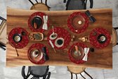 Sets de table ronds - Sous-couche - Napperons ronds - Motifs - Rouge - Camouflage - 10 pièces
