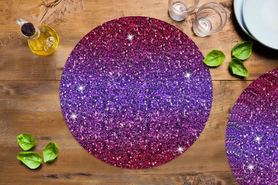 Sets de table ronds - Set de table - Napperons de table ronds - Ombre - Waterman - Zodiac - Pierre de naissance - Motif - 6 pièces