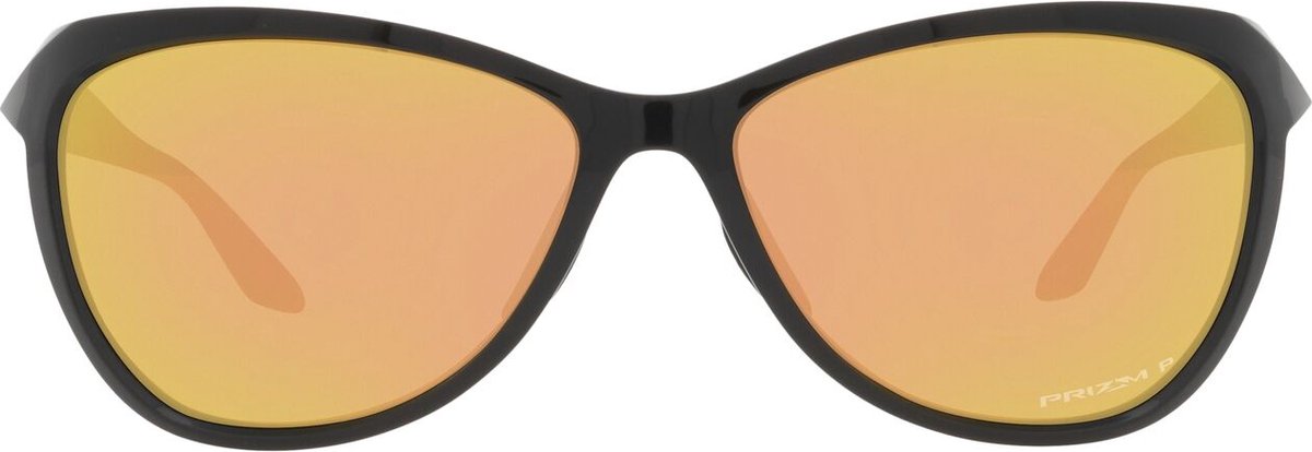 Oakley Pasque Polished Prizm Rose Polarized OO9222-01 Fietsbril Zwart