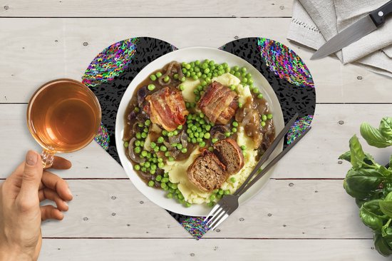 Sets de table - Napperons de table - Napperons coeur - Arc-en-ciel - Design - Cercle - Motifs - 10 pièces