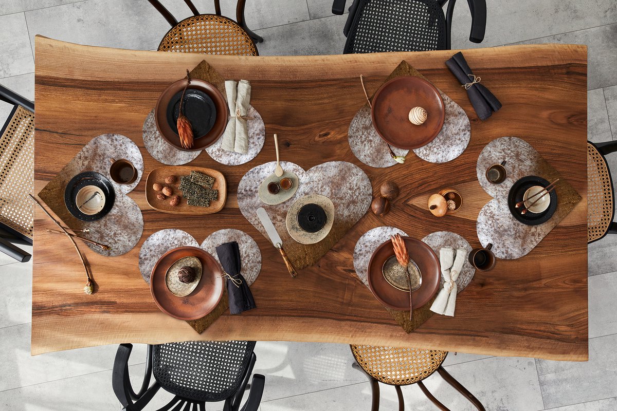 Onderleggers - Placemats - Placemats hartje - IJzer - Roest print - Verweerd - 10 stuks