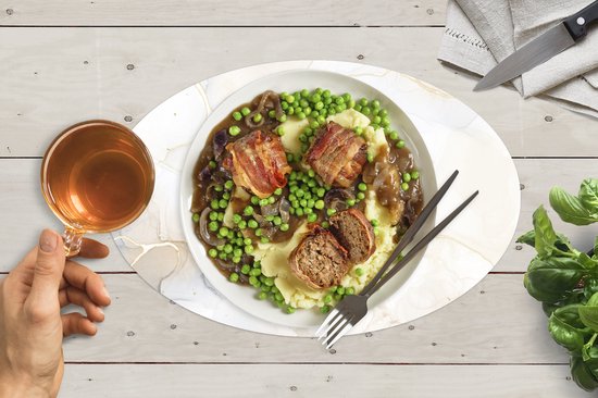 Napperons de table ovales - Sets de table - Sets de table ovales - Marbre - Zwart - Jaune - 6 pièces