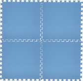 24x stuks Foam puzzelmat zwembadtegels/fitnesstegels blauw 50 x 50 cm