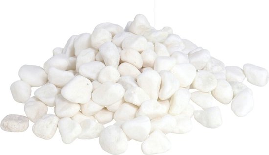 Grote witte planten/decoratie kiezel steentjes/stenen 2200 gram ongeveer 2-4 cm -...