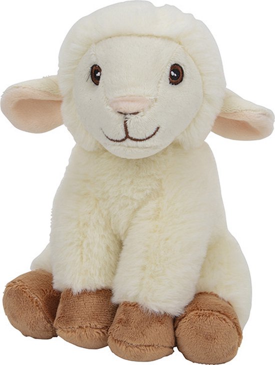 Pluche boerderijdieren knuffels Schaap en Paard setje van 17.5 cm en 17 cm