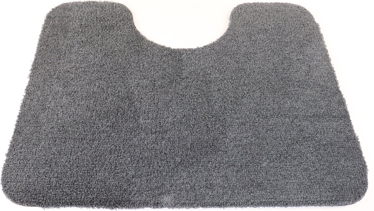 WC mat Soft donker grijs 50x60 met uitsparing 21cm - Prima vloerkleden