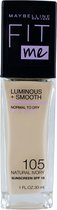Bol.com Maybelline - Fit Me Luminous & Smooth Foundation - Natural Ivory 105 aanbieding