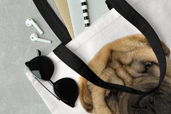 Sac bandoulière - Sac de plage - Shopper Wrinkle dog - Sharpei - Bébé - Jeune - Chambre de bébé - Puériculture - 40x40 cm - Sac coton