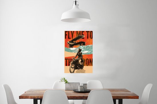 Affiche Avion - Moteur - Vintage - Citation - 60x90 cm - Cadeau Vaderdag - Cadeau - Cadeau pour lui - Astuce - Homme