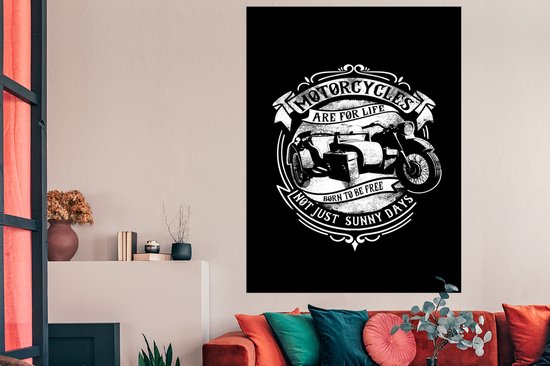 Affiche Mancave - Moto - Vintage - Citations - 120x180 cm XXL