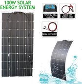 Flexibel Zonnepaneel - Compleet Pakket - 100W Solar Energy System - Buigbaar - UltraDun 3MM - Lichtgewicht - Zonnepaneel Camper